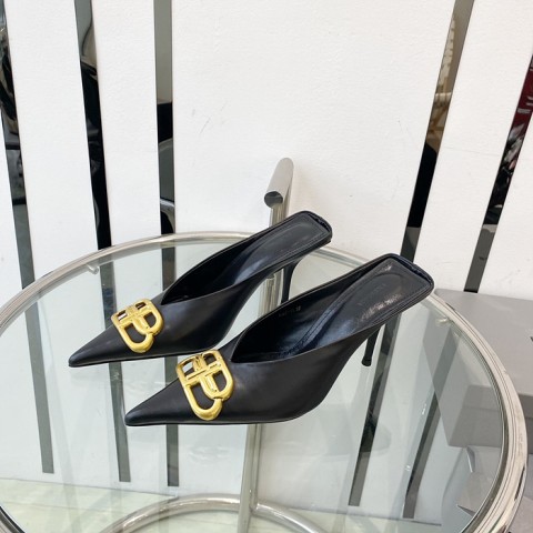 balenciag* 스퀘어 나이프 BB 뮬 (굽 8cm)