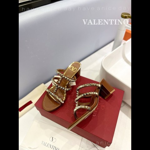 valenti*o 락스터드 슬리퍼 (굽 6cm)