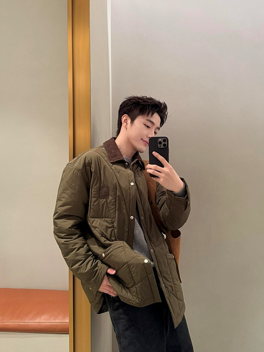loew* 코듀로이 퀼팅 패딩 재킷 (공용)