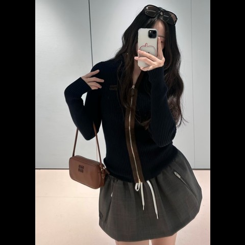 miu mi* 캐시미어 니트 집업 가디건