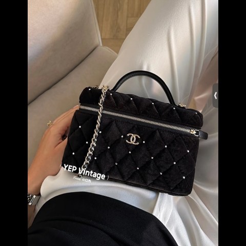 25k 벨벳 탑핸들 베니티 체인백