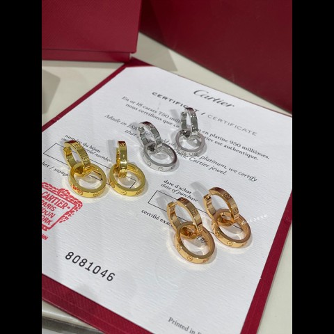 carti*r 러브 더블 링 귀걸이