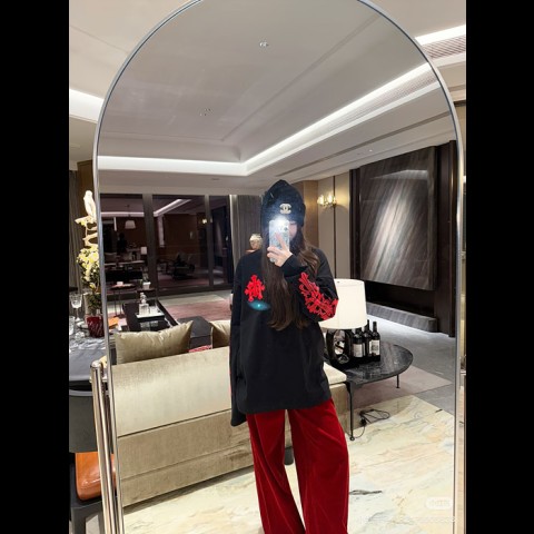 chrome heart* 레더패치 니트 스웨 (공용)