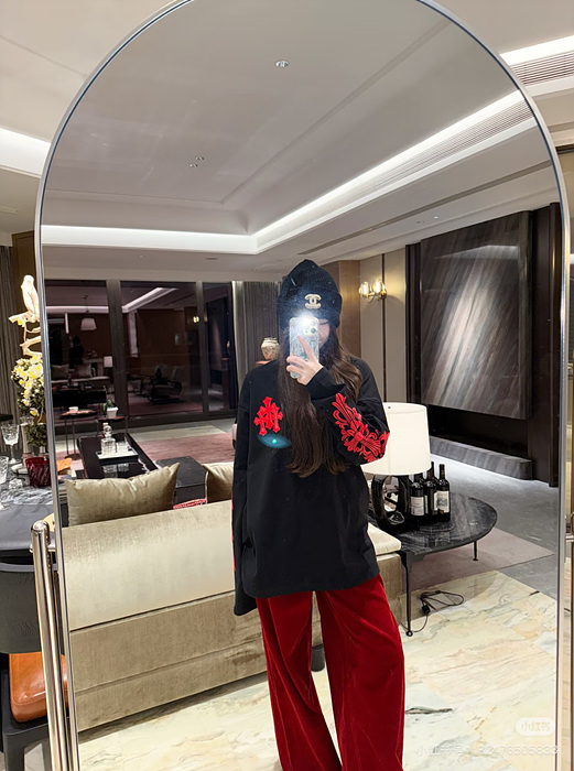 chrome heart* 레더패치 니트 스웨터 (공용)